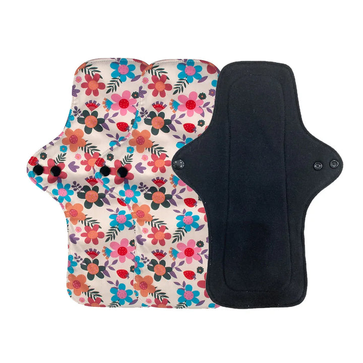 3PCS Washable Cotton Menstrual Pad Reusable Printed Maternal Sanitary Napkin Breathable Soft Care Pad 30cm 26cm 20cm to Choose