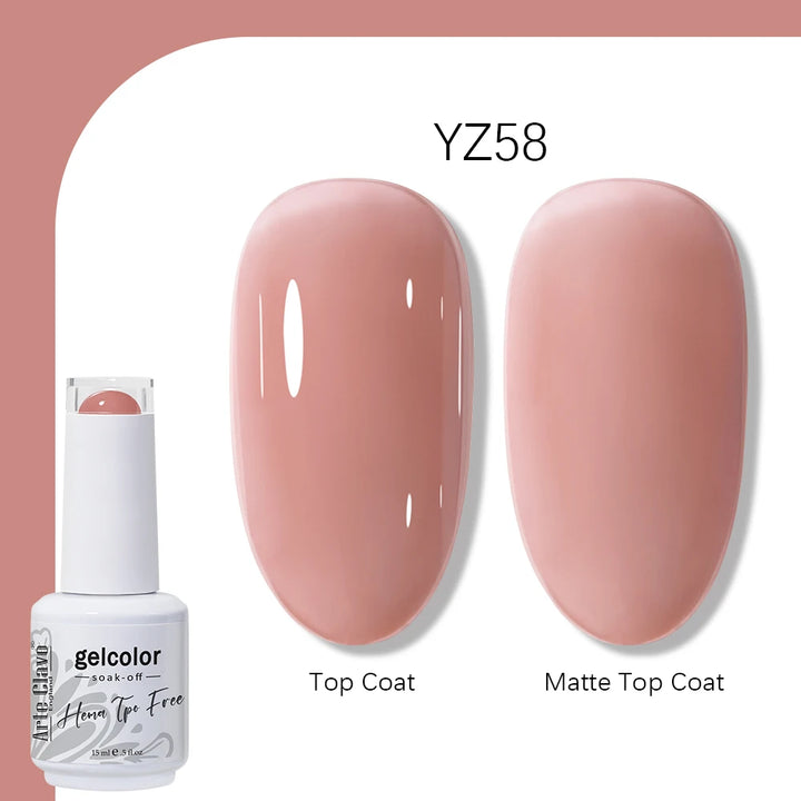 Arte Clavo Solid Color Gel Nail Polish 15ml Soak Off UV LED Gel Semi-Permanent Glitter Polish For Manicure Nail Art Salon Gel