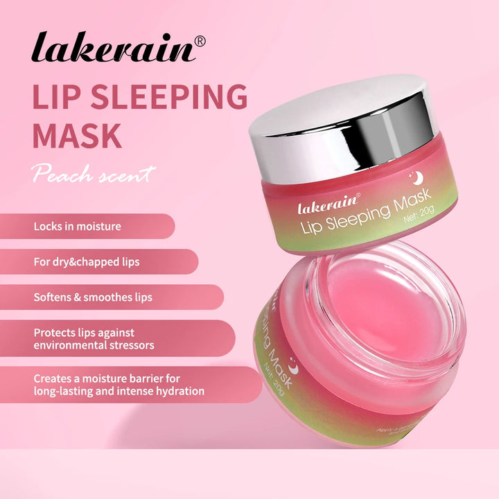 Jelly Peach Lip Sleeping Collagen Mask Hydrated Pink Lip Repair Nourish Protect Volumizes Dry And Chapped Lips Care Products