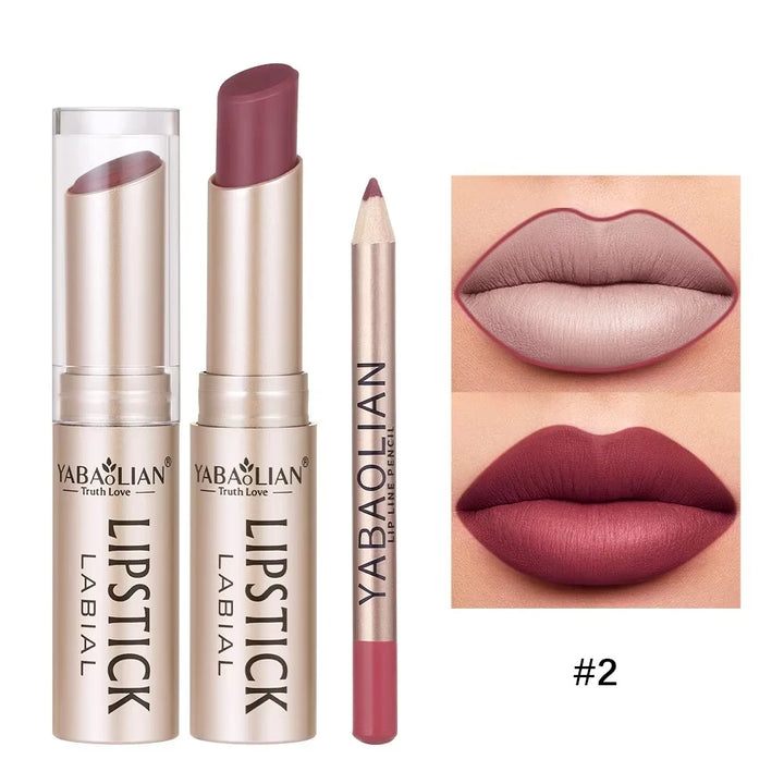 Professional Grade 12 Color Double Ended Lip Liner Lipstick Set Matte High Color Rendering Does Not Fade Waterproof  Sweat Proof
