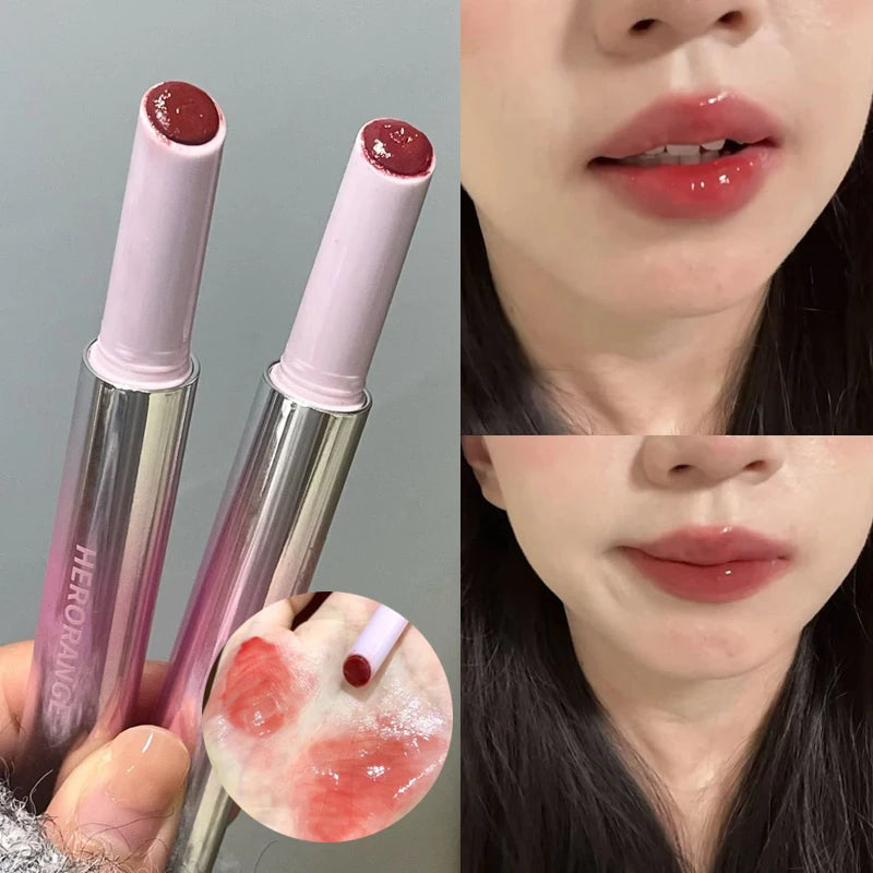 Rose Pink Solid Lip Gloss Mirror Lips Plumping Moisturizing Lipstick Nourishing Water Light Lip Tint Red Lip Glaze Korean Makeup