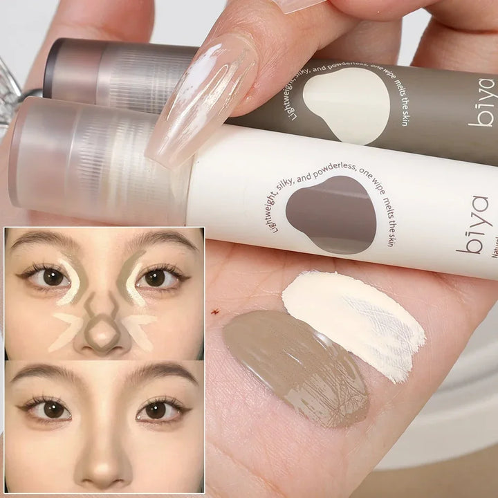 Matte Liquid Concealer Contouring Stick Skin Brighten Face Bronzer Contour Highlighter Grey Brown Woman V-face Shaping Cosmetics