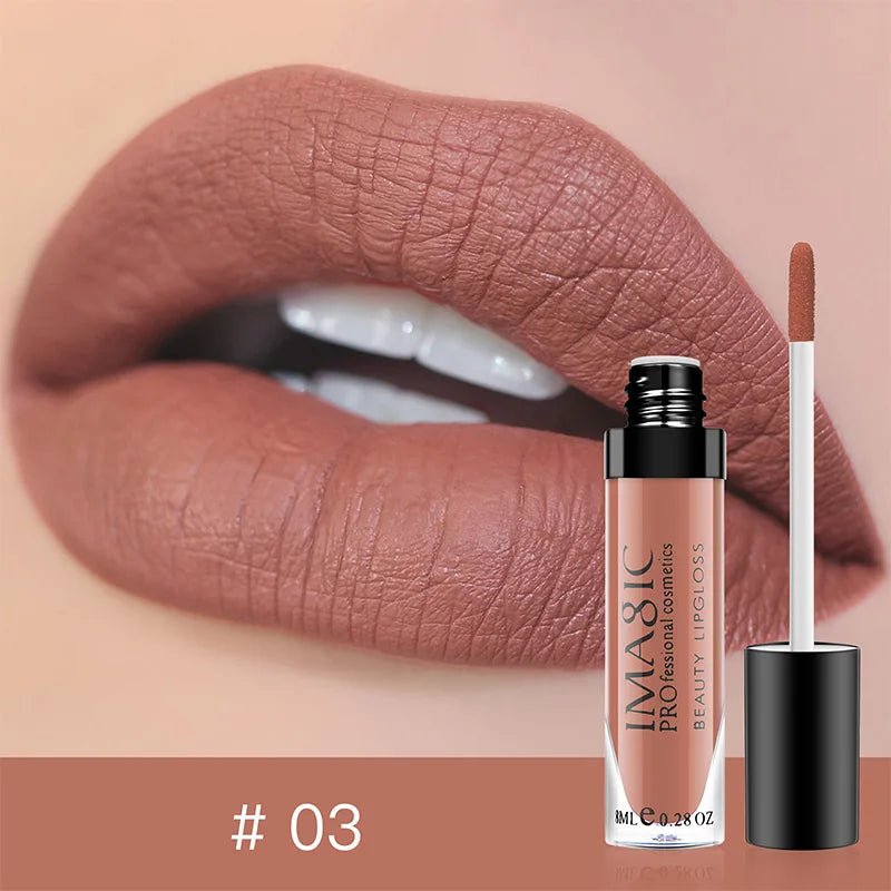 IMAGIC Lip Gloss Makeup Long Lasting Waterproof Lipstick Velvet Non-stick Cup 28 Colors Lip Tint Matte Sexy Red Liquid Lip Stick