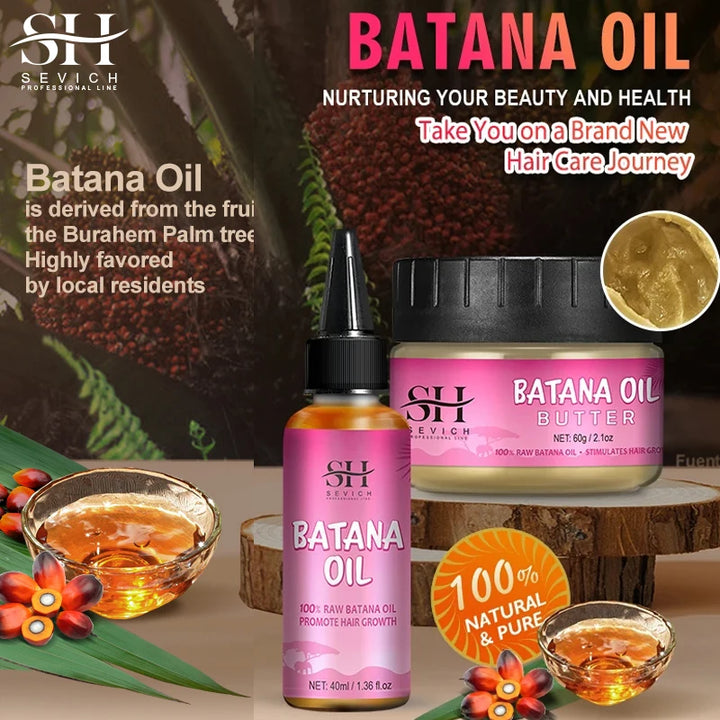 Batana Hair Growth Oil Anti Hair Loss Set Traction Alopecia Treatment Shampoo Nourishing Anti Hair Break Conditioner Hair Care