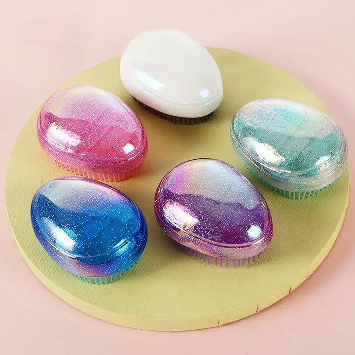 Mini Detangling Hair Brush Egg Round Shape Scalp Massage Hairbrush Tangled Hair Comb Salon Hairdress Hair Styling Comb Travel