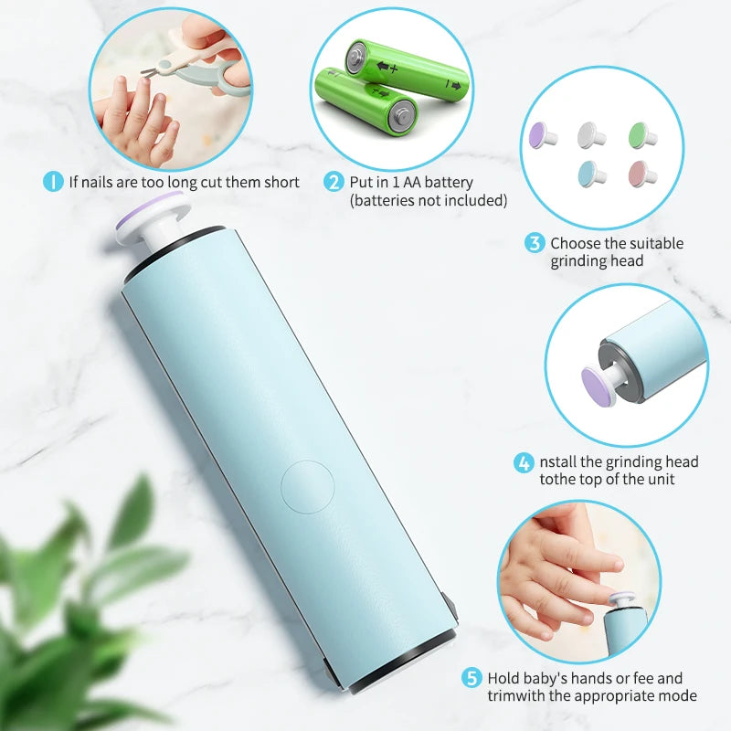 Kid Nail Polisher Tool Baby Electric Nail Trimmer  Baby Care Multifunctional Fingernail Cutter Trimmer Infant Manicure Set