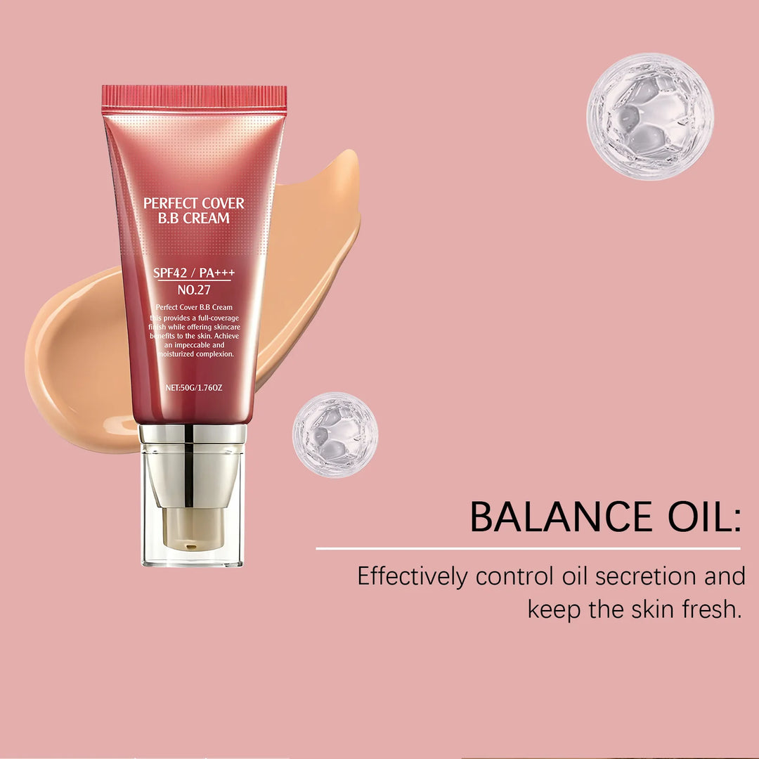 Concealer BB Cream Brightening Moisturizing Skin Oil Control Long-Lasting Makeup Full Coverage Natural Gentle Face Foundation