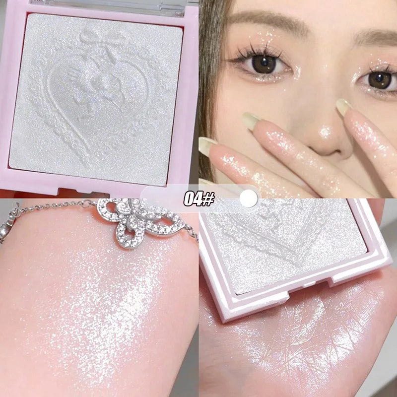 Champagne White Highlighter Powder Body Shiny Glitter Diamond Shimmer Brighten Highlight Face Contour Waterproof Lasting Makeup