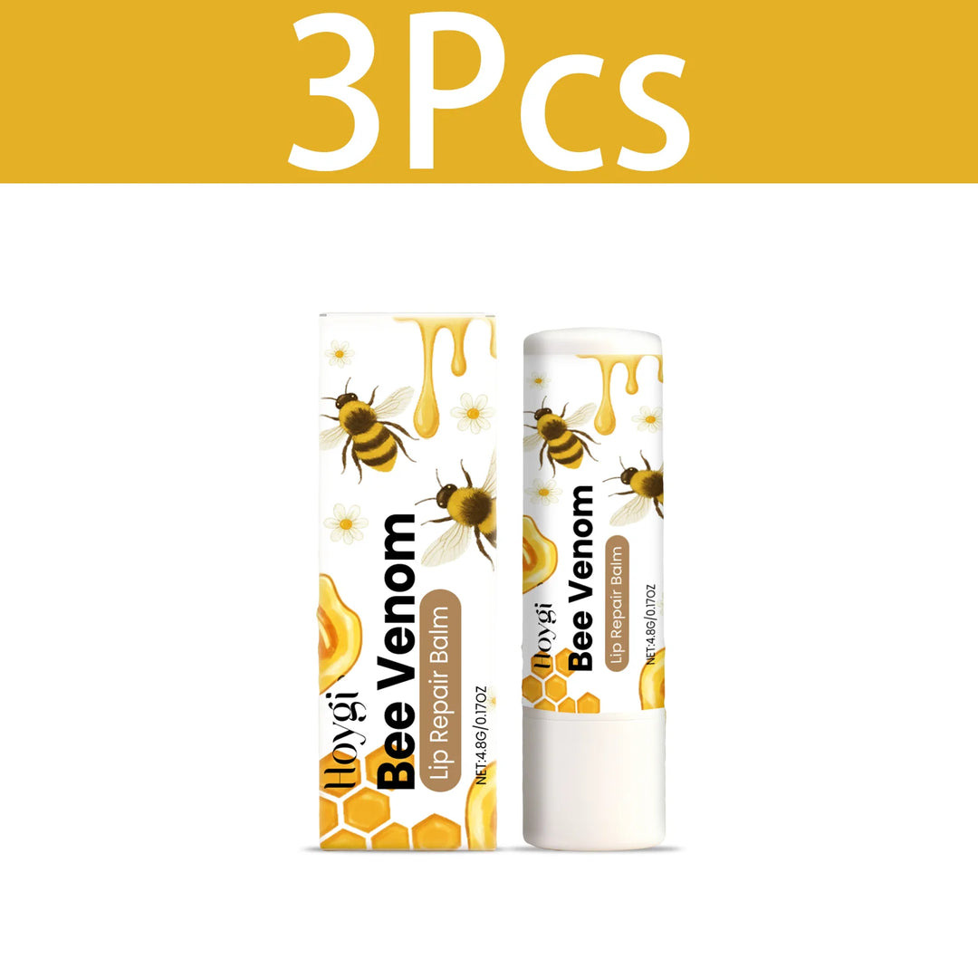 HOYGI Lip Balm Bee Venom Lipstick Soothing Repair Anti Dry Cracked Hyaluronic Acid Hydrating Nourishing Moisturizing Lip Care
