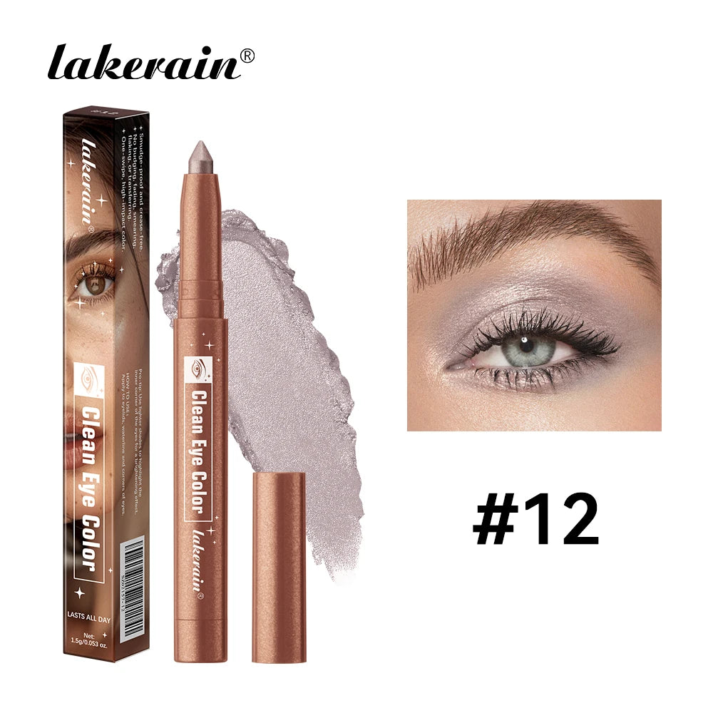 12Colors Metallic Eyeshadow Pencil Glitter Silkworm Liner Pen Highlighter Long Lasting Gold Blue Cream Eye Shadow Stick Makeup