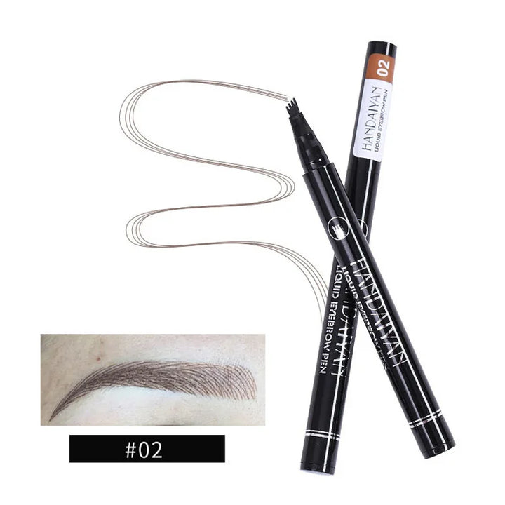 4D Microblading Eyebrow Pen 4 Forks Tip Eyebrow Tattoo Pencil Long Lasting Fine Sketch Liquid Eye Brow Make Up