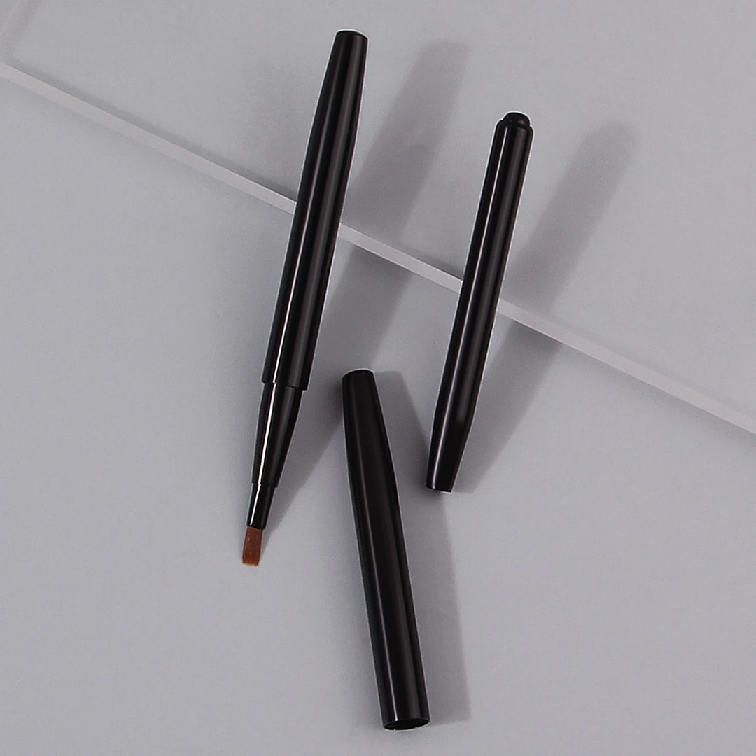 2PCS New portable retractable soft bristle lip brush with lid, makeup special lipstick brush, multi-functional beauty tool