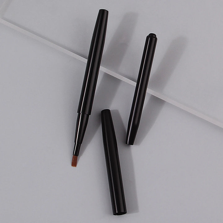 2PCS New portable retractable soft bristle lip brush with lid, makeup special lipstick brush, multi-functional beauty tool