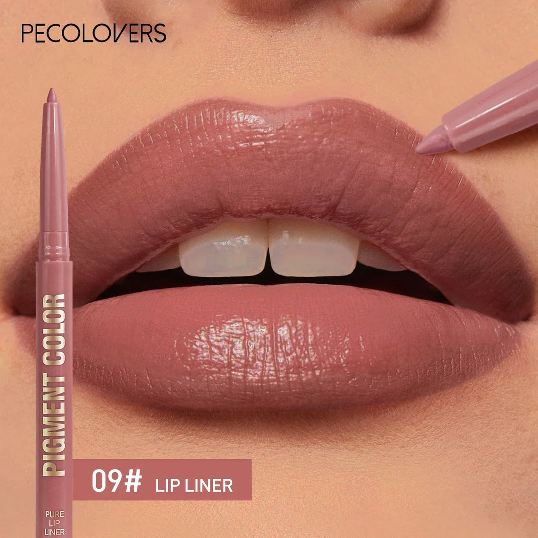 12 color lip enriching lipliner lip moisturizing three-dimensional fitting light thin silky and clear lip liner