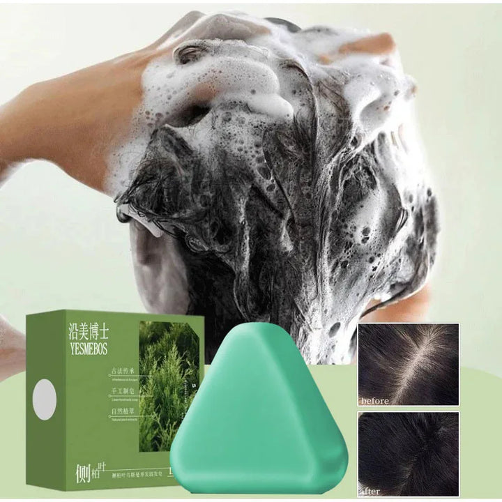 Usman Grass Platycladus Herbal Shampoo Soap Natural Hair Loss Treat Strengthens Roots Controls Oil Cleanses Scalp Hair Growth