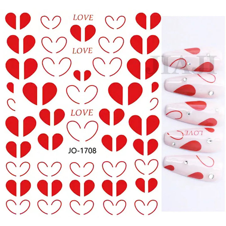 Nail Art Stickers Water Decals Eyes Stripe Nail Art Decorations for Manicure Accessories Press on Nails Foil Stickers and Decals