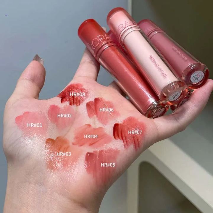 Pink Mirror Crystal Lip Gloss Makeup Water Glass Lip Glaze Plumping Waterproof Jelly Lip Tint Lipstick Moisturizing Beauty Lips