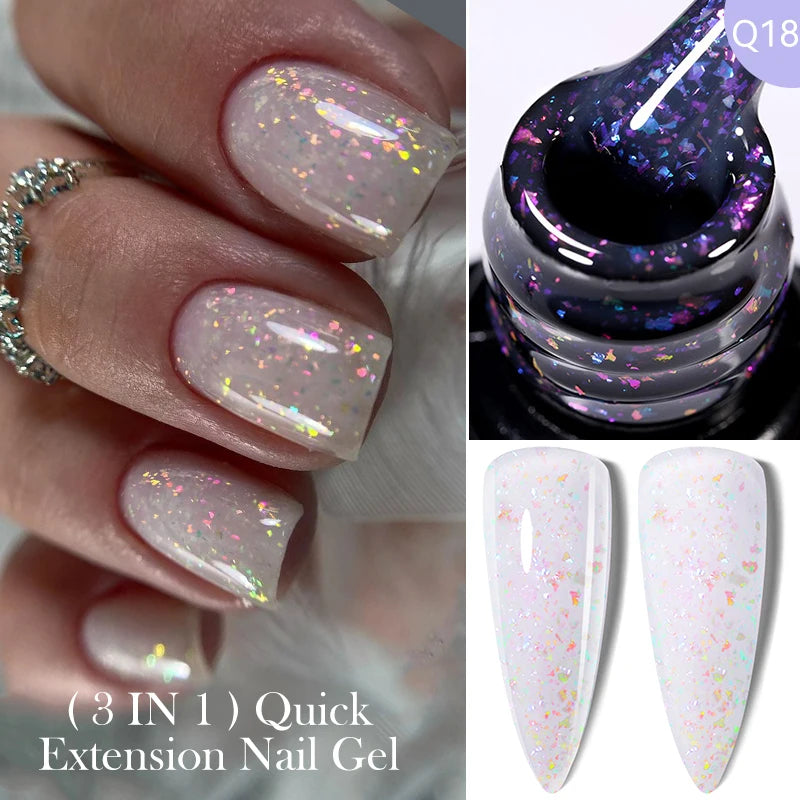 LILYCUTE 15ML Quick Extension Gel Nail Polish Nude Milk White Color Finger Prolong Acrylic Crystal Construction Hard Gel Varnish