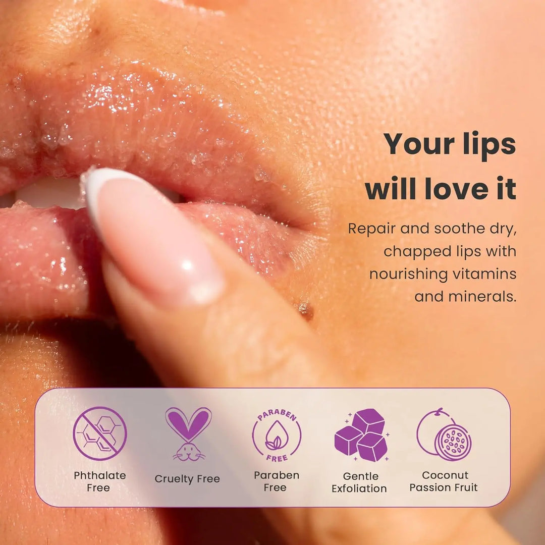 Lip Exfoliator Scrub and Moisturizer, Sugar Scrubs, Overnight Hydration & Softening, Brighten and Dark Lips Soothing Dryness