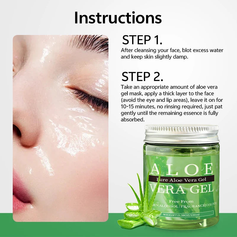 YUVK Pure Aloe Vera Gel Cold-Pressed Natural Facial Moisturizer for Face And Hair - Skin Hydrator And Hair Conditioner