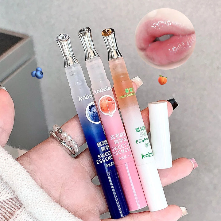 Peach Lip Oil Hydrating Mirror Lip Gloss Moisturizing Non-sticky Lip Tint Lips Plumper Autumn and Winter Lips Care Serum Primer