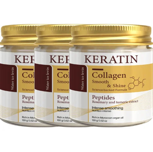 Keratin Collagen Hair Mask with Peptides & Rosemary - Intense Smoothing & Shine for All Hair Types - Deep Conditioning Treatment