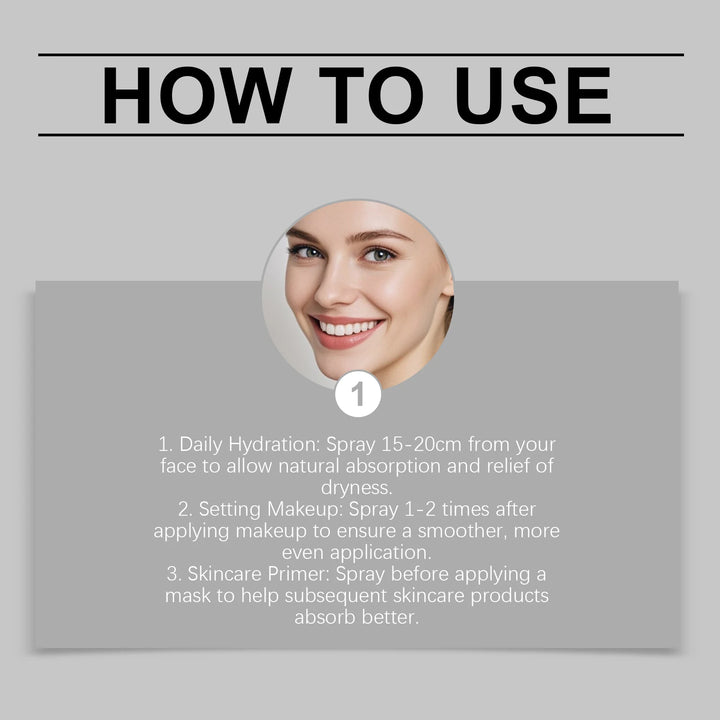 Reishi Mushroom Facial Spray Hydrating Toner with Hyaluronic Acid for Glowing Skin Makeup Setting Spray Face Mist for Dry Skin