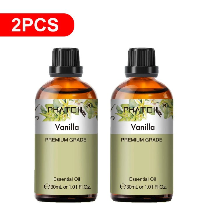 PHATOIL 2PCS Natural Essential Oils Set 30ml Bergamot Lemon Ylang Ylang Lavender Jasmine Vanilla Eucalyptus Aroma Essential Oils