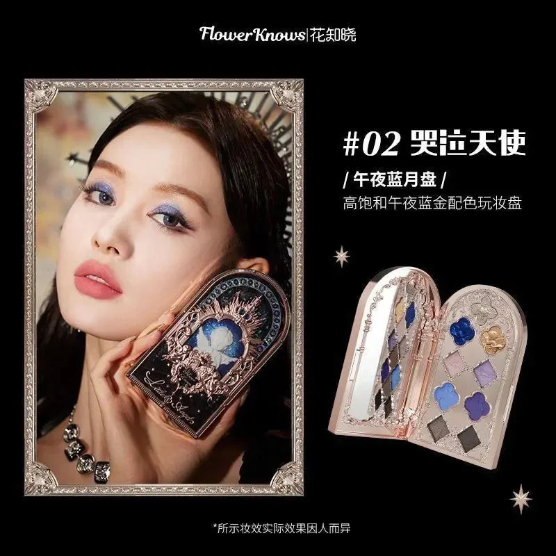 Flower Knows Little Angel Nine Color Eyeshadow Matte Fine Sparkle Pearl Comprehensive Palette
