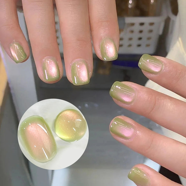 BORN PRETTY 10ml/15ml Guava Green Cat Magnetic Gel Shine  Glitter Semi Permanent Soak Off UV Varnish Nail Supplies