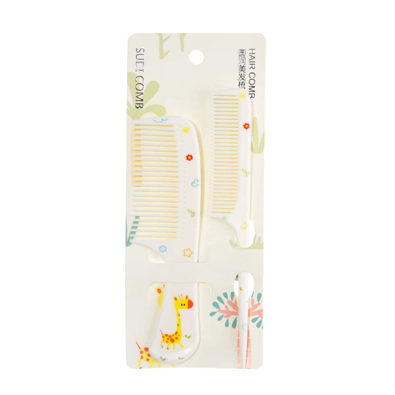 2pcs Cute Cartoon Animal Pattern Hair Comb Set, Fine Tooth Rat Tail Comb,  Baby Comb,Wide-Tooth Detangling Brush, Finishing Comb
