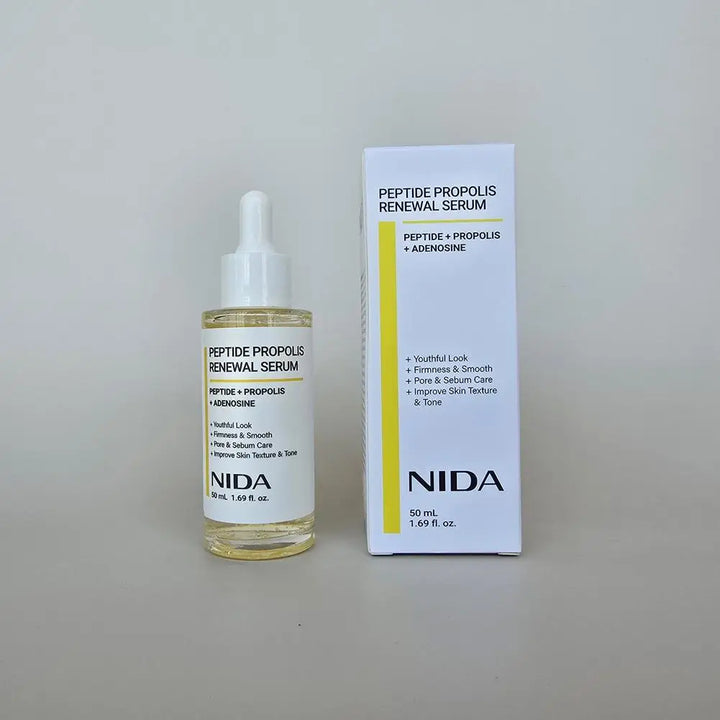NIDA Facial Serum Eye Cream Set Peptide Propolis Skin Renewal Retinol Revitalizing Brightening Firming Daily Skincare Combo