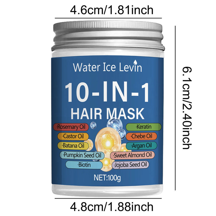10-in-1 Hair Mask: Rosemary, Batana, Chebe, Argan, Pumpkin, Almond, Jojoba Oils For All Hair Types. Keratin Enriched.