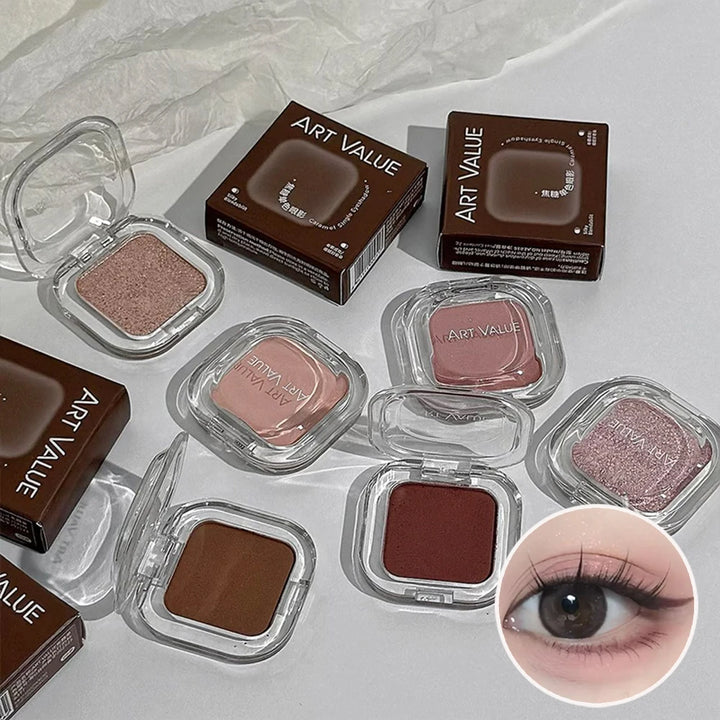 ART VALUE Single Color Eyeshadow Palette, Long-lasting, Matte & Shimmer Finish, No Fallout, Multi-color Eyeshadow for Makeup
