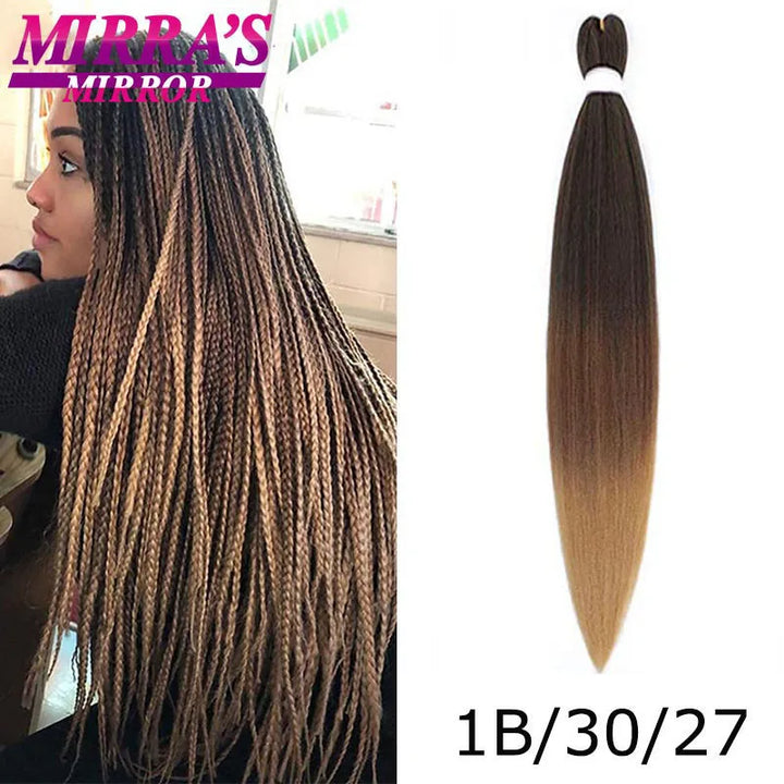 Pre Stretched Braiding Hair Ombre Jumbo Braids Hair Extensions YAKI Straight Synthetic Braid 1/3/6/8/10 Pcs Bulk Mirra's Mirror