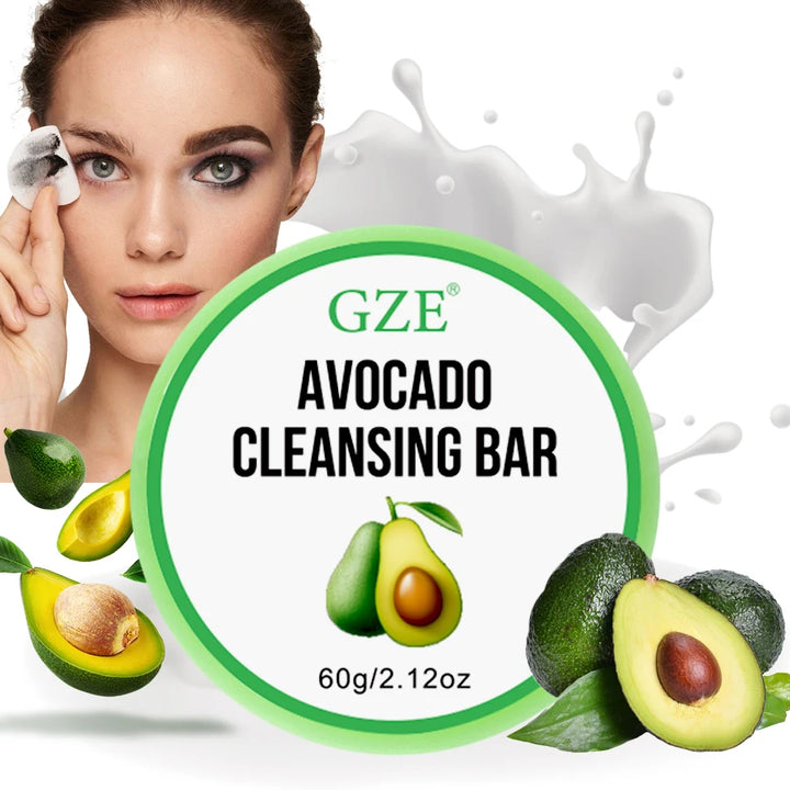 GZE Soft And Gentle Avocado Cleansing Balm Soap With Refreshing Scent - Moisturizing Makeup Remover And Cleansing Bar PH Balance