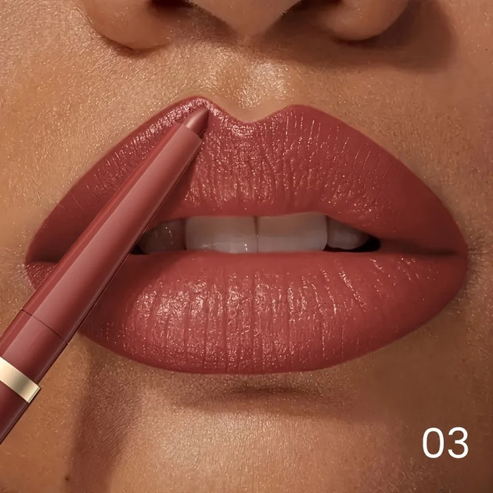 Long-lasting Waterproof Matte Nude Lip Liner - High Pigmentation, Retractable, Smooth Application, Natural Look