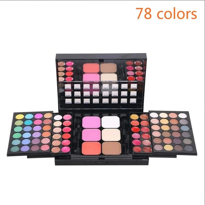 40/74/78 Colors Glitter Eyeshadow Palette Matte Waterproof Long Lasting Pressed Powder Cosmetics Kit Fashion Women MakeUp Tools