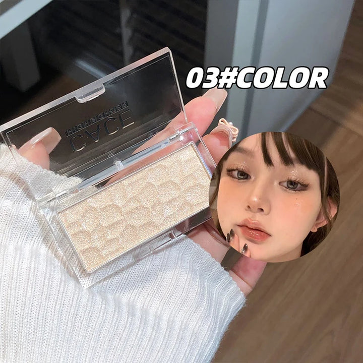 CACE Face Highlighter Palette High Glossy Face Illuminator Palette Natural Glow Finish Pearl Shimmer Smooth Highlight Powder