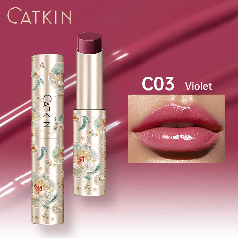 CATKIN GLOSSY LIP BALM Hydrating Lip Stick Lip Tint Lipstick Long Lasting 12H Hydration Moisturize, Protect & Soothe Dry Lips