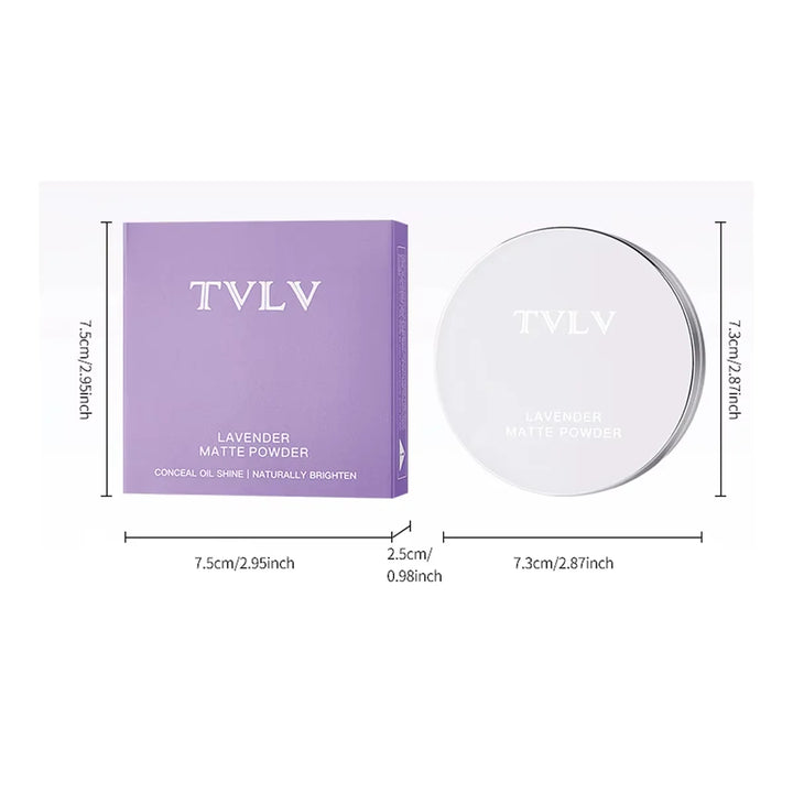 Lavender Pressed Powder Matte Powder Lasting Oil Control Full Coverage Face Compact Setting Powder Makeup Foundation Cosmetics