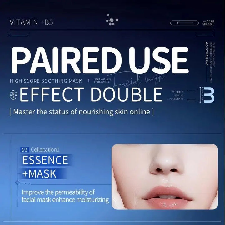 10pcs Vitamin B5 Sheet Mask 25ml - Hydrating & Soothing, Deep Moisture Care for Radiant Skin, Quick Absorption