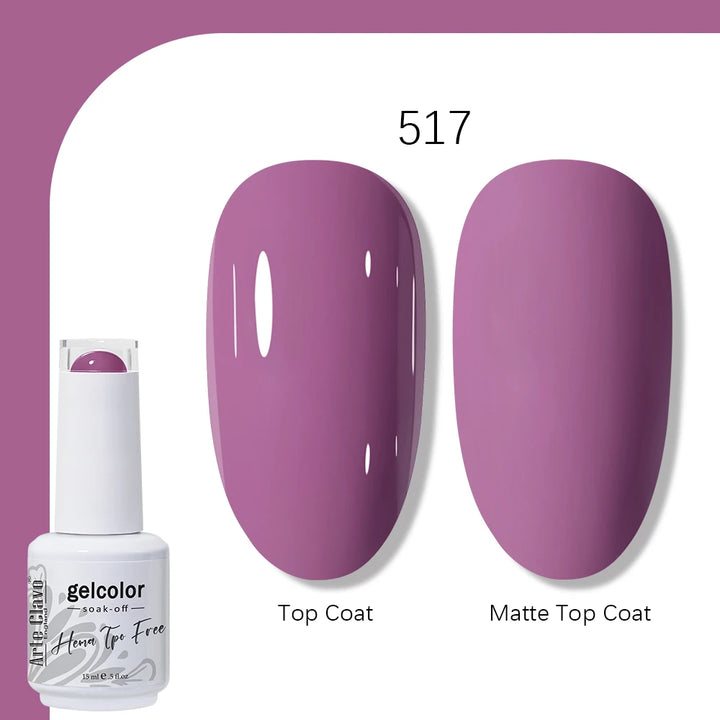 Arte Clavo Solid Color Gel Nail Polish 15ml Soak Off UV LED Gel Semi-Permanent Glitter Polish For Manicure Nail Art Salon Gel