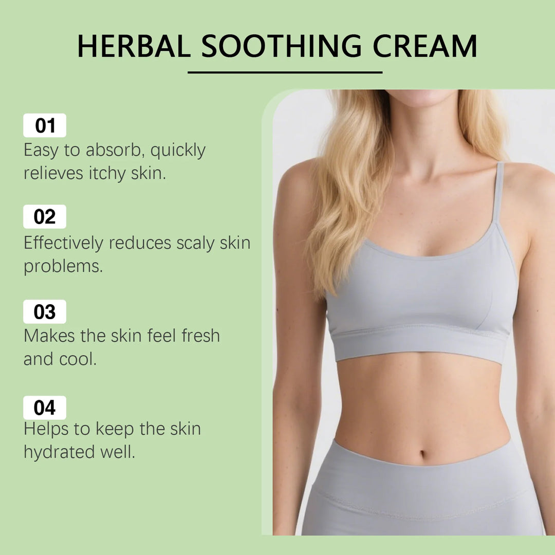 Skin care cream with herbal ingredients, refreshing and moisturizing, gentle, hydrating, and protecting body skin