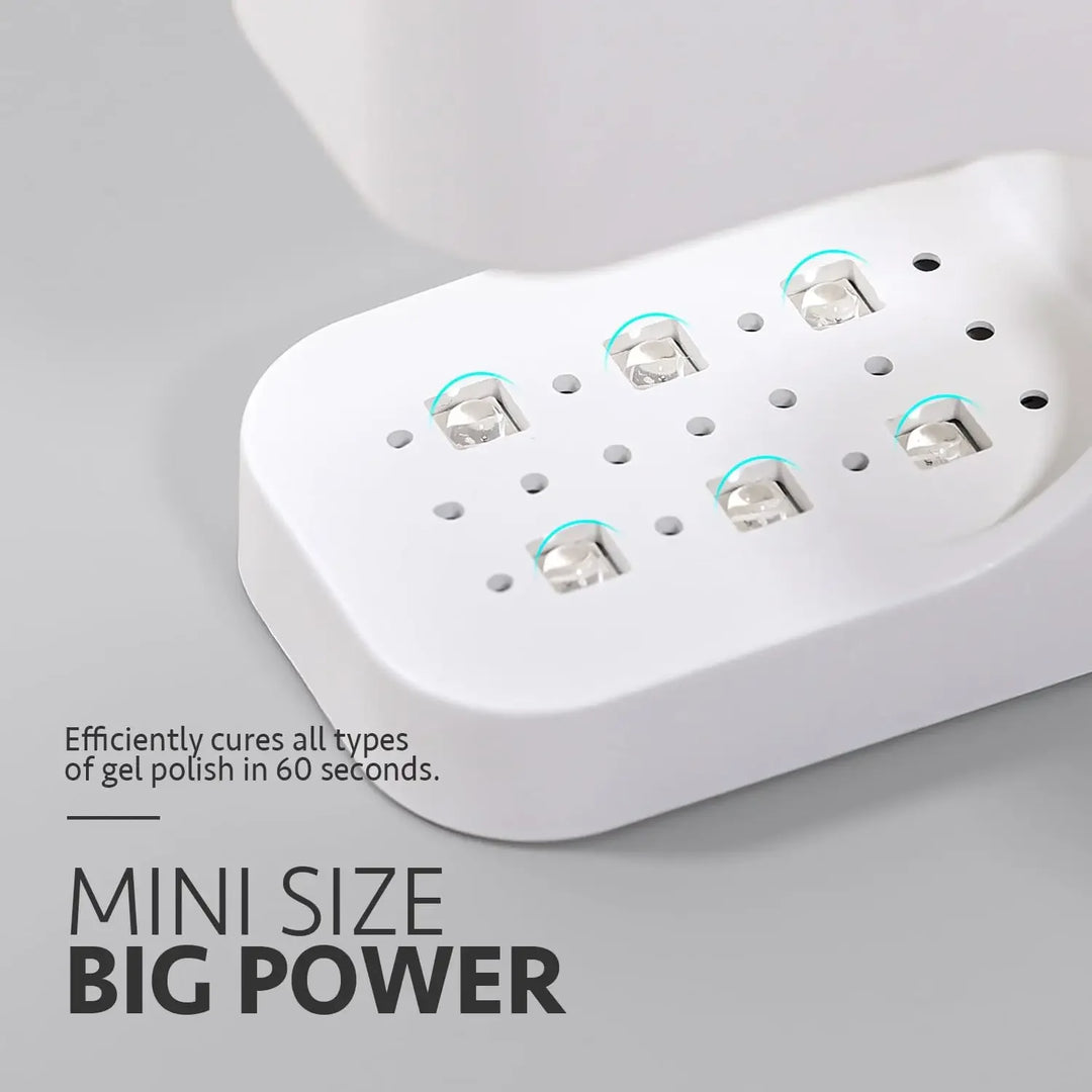 Rechargeable Small Cube Gel Nail Lamp, Compact Quick-Dry Nail Polish Curing Light for Home Use, Non-Blackening Design