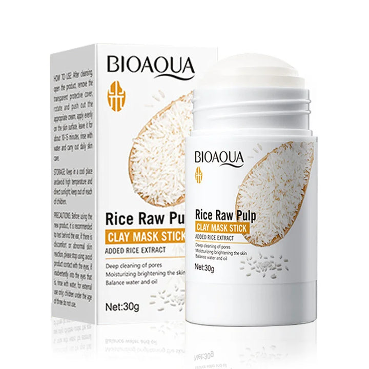 BIOAQUA White Rice Face Mask Stick Mud Facial Masks Moisturizing Blackhead Removal Firming Clay Mask Face Skin Care Products