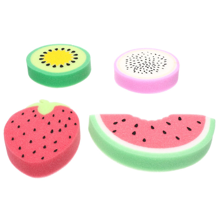 4 Pcs Fruit Bath Sponge Lovely Baby Shower Gel Kids Scrubbers Shaped Miss Childrens Bombs Bushing（random color）