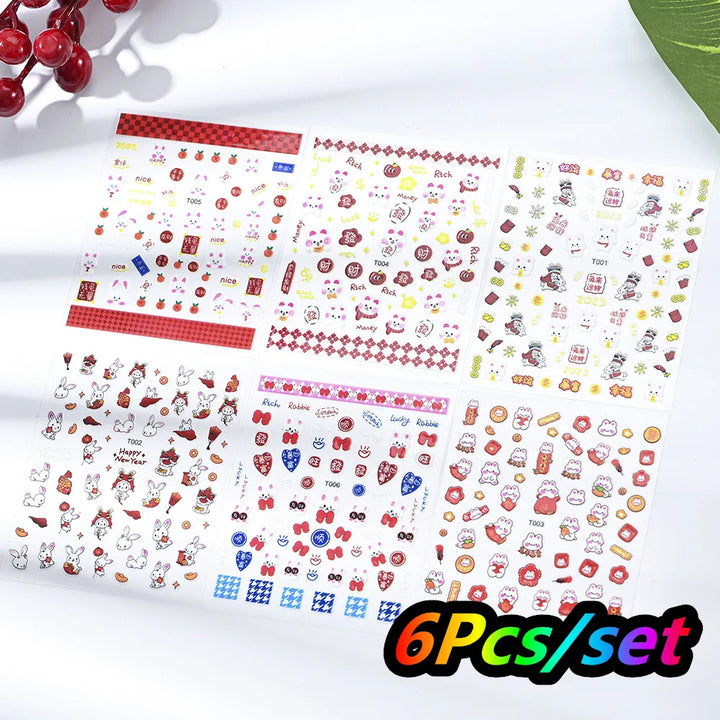 4/6Sheet/Kit Holographic Rainbow Love Heart Nail Sticker 3D Laser Heart Nail Decal Self-Adhesive Love Heart Manicure Slider &*&