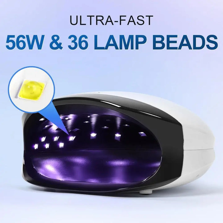 L'UGX 56W UV LED Nail Lamp Nail Dryer or Gel Polish, UV Light Curing Lamp with 4 Timer, Perect or Manicure and Pedicure