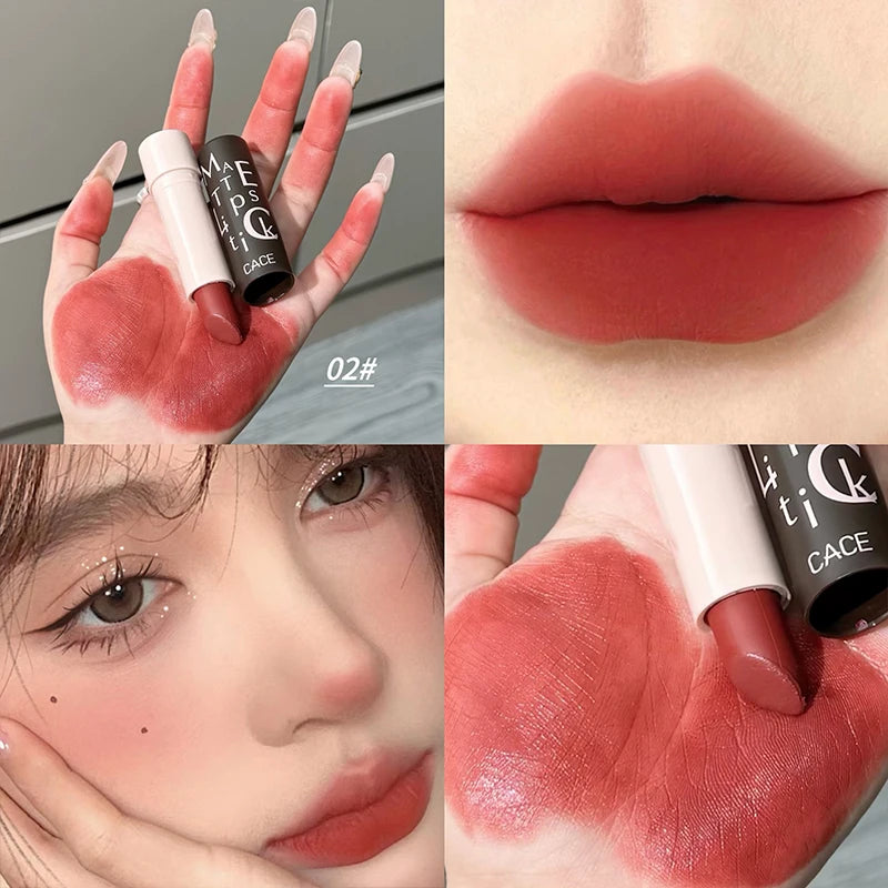Vintage Party Velvet Matte Lipstick Rose Cream Silky Finish Long-Lasting Waterproof Full Coverage Nude Lip Tint Balm Make Up